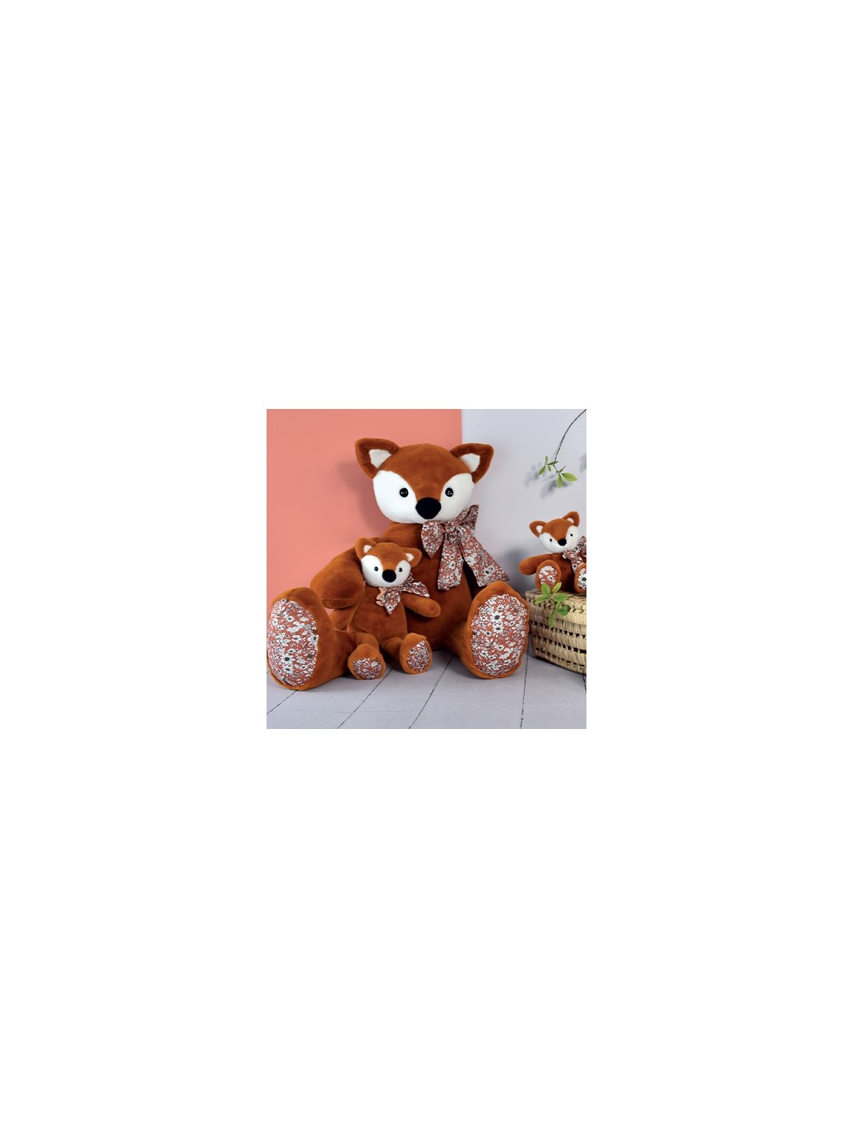 Peluche Renard Orange - 60 cm - Copains Câlins
