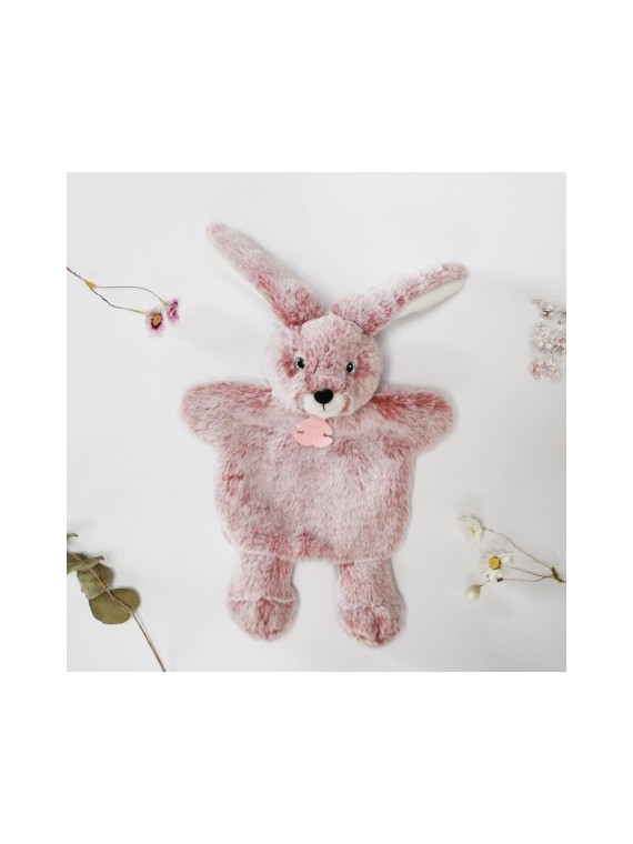 Marionnette à Main Lapin Rose - 25 cm