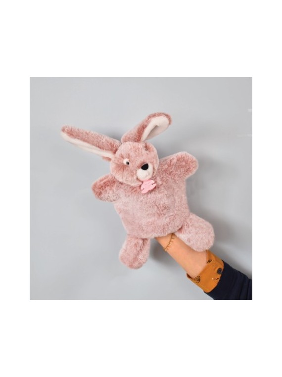 Marionnette à Main Lapin Rose - 25 cm