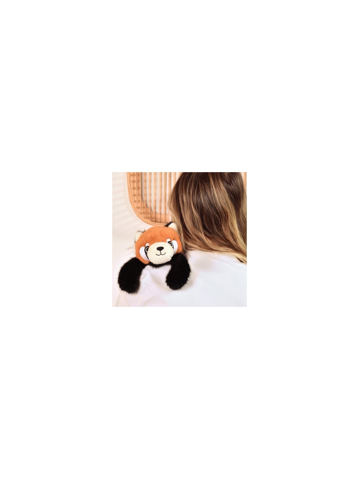 Peluche bien être - panda roux en peluche magnétique - 30 cm