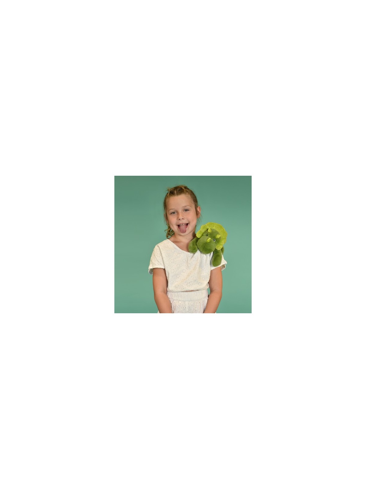 Peluche bien être - Dinosaure en peluche vert magnétique
