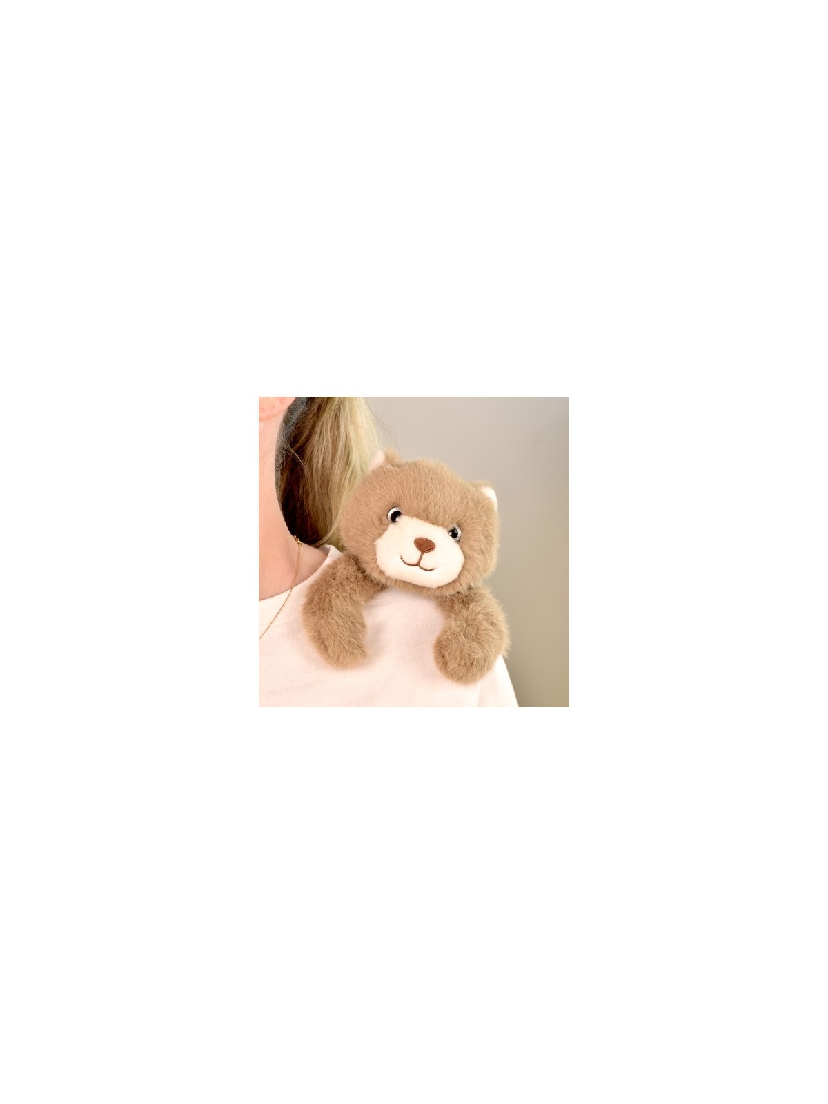 Peluche bien être - Ours en peluche magnétique marron - 30cm