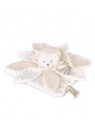 Doudou plat pétales Ours Blanc - 25 cm