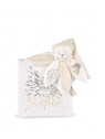 Doudou plat pétales Ours Blanc - 25 cm