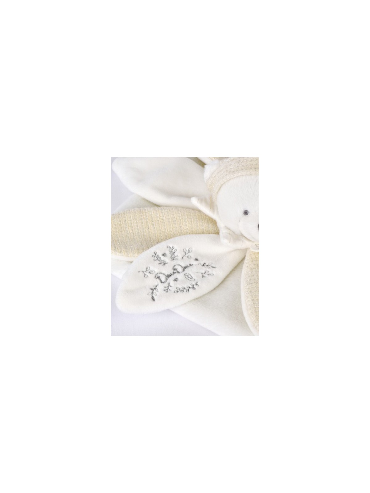 Doudou plat pétales Ours Blanc - 25 cm