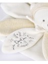 Doudou plat pétales Ours Blanc - 25 cm