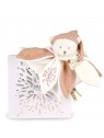 Doudou plat pétales Ours Rose - 25 cm - Collection Anniversa