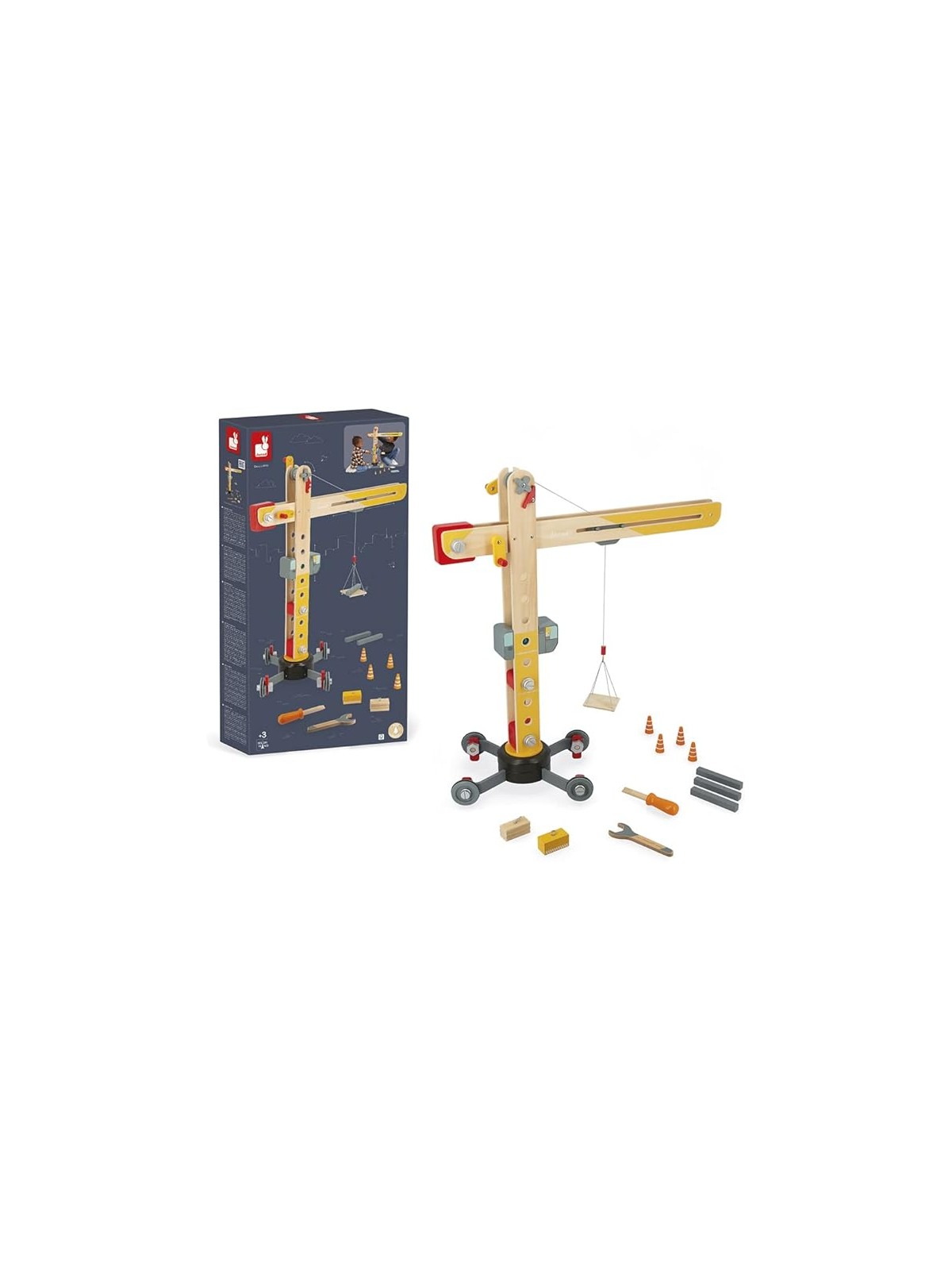 Grande Grue en Bois 74 cm - Jouet d'Imitation
