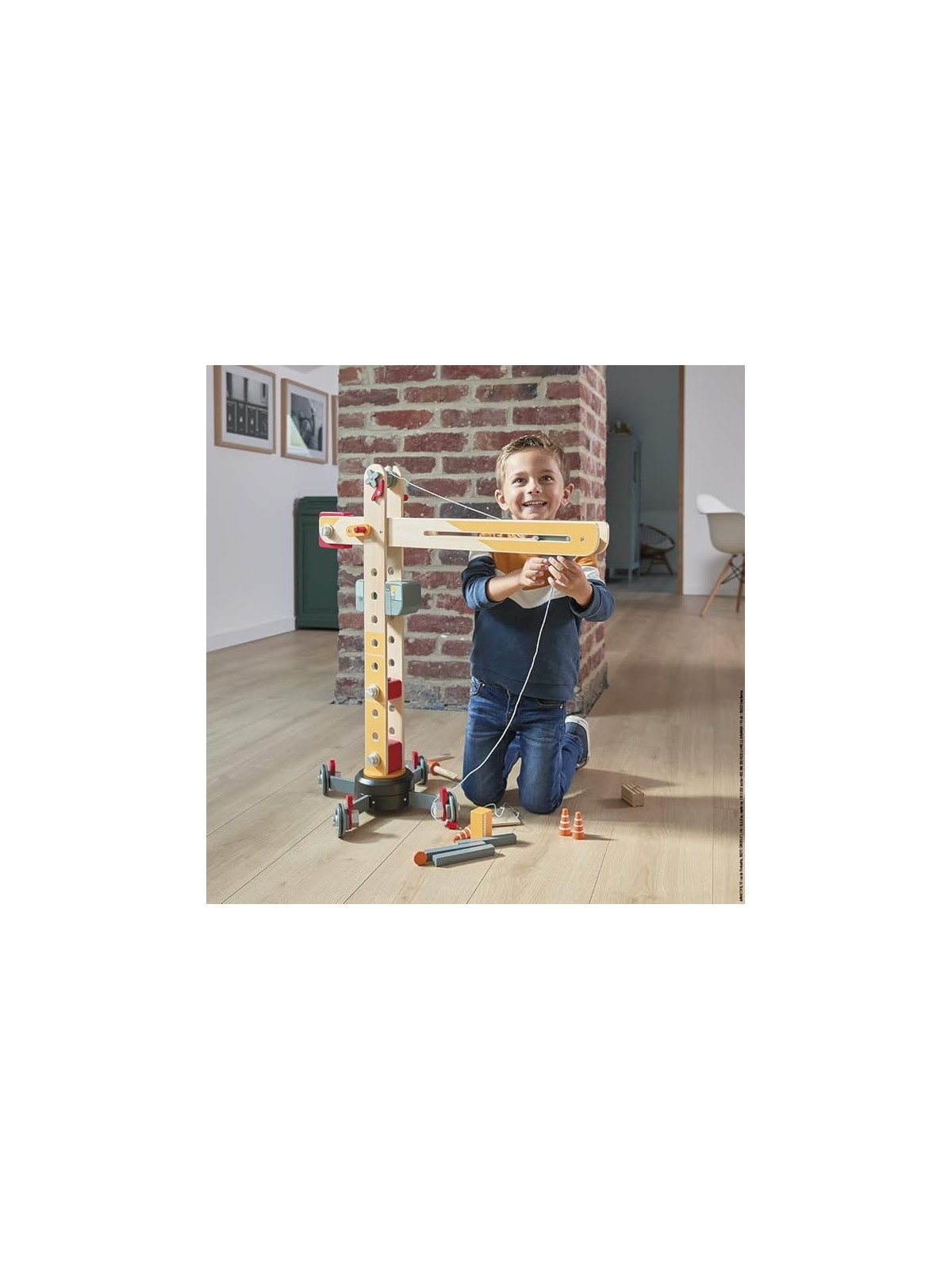 Grande Grue en Bois 74 cm - Jouet d'Imitation