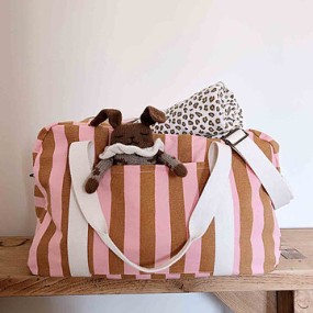 Sac à langer Raphael Rayures Caramel / Strawberry