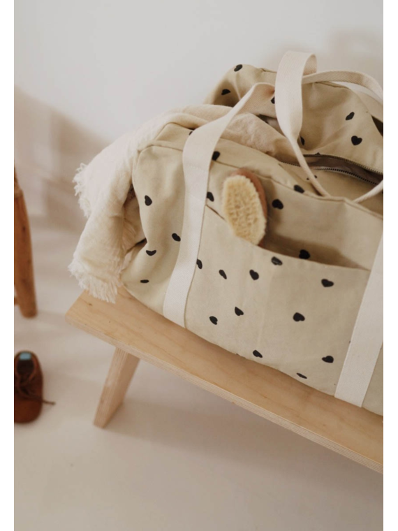 Sac à Langer Raphael - Sable Coeurs Noirs