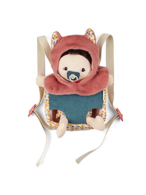Poupée en tissu et porte bébé Jeanne