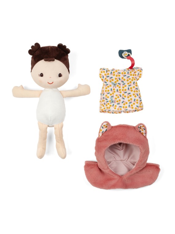 Poupée en tissu et porte bébé Jeanne