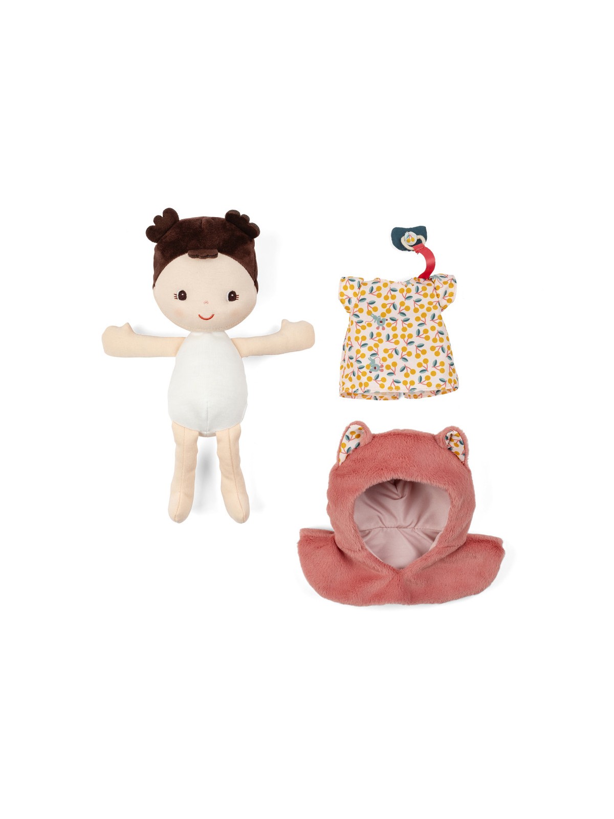 Poupée en tissu et porte bébé Jeanne