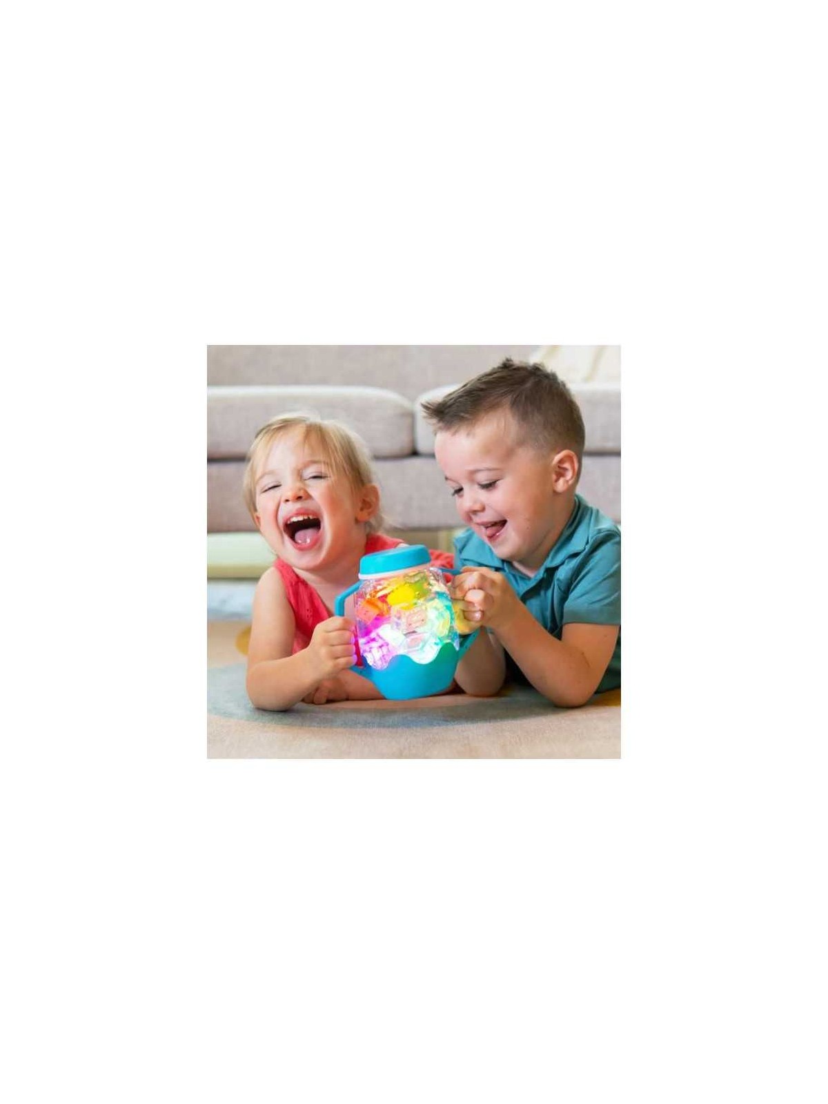 Bocal de jeu sensoriel bleu - Glo Pals