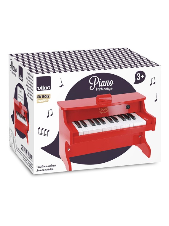 Piano en bois, Rouge