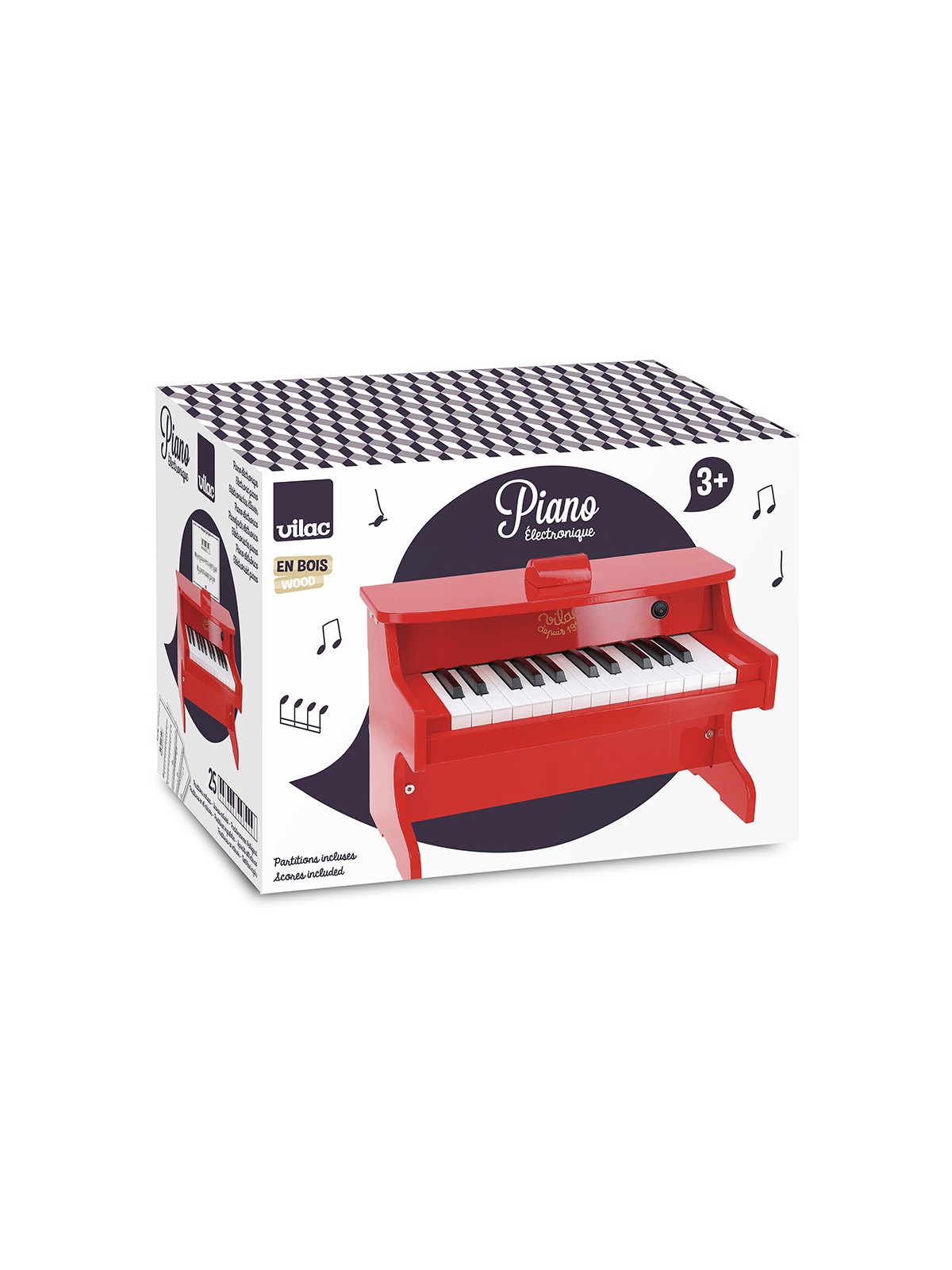 Piano en bois, Rouge