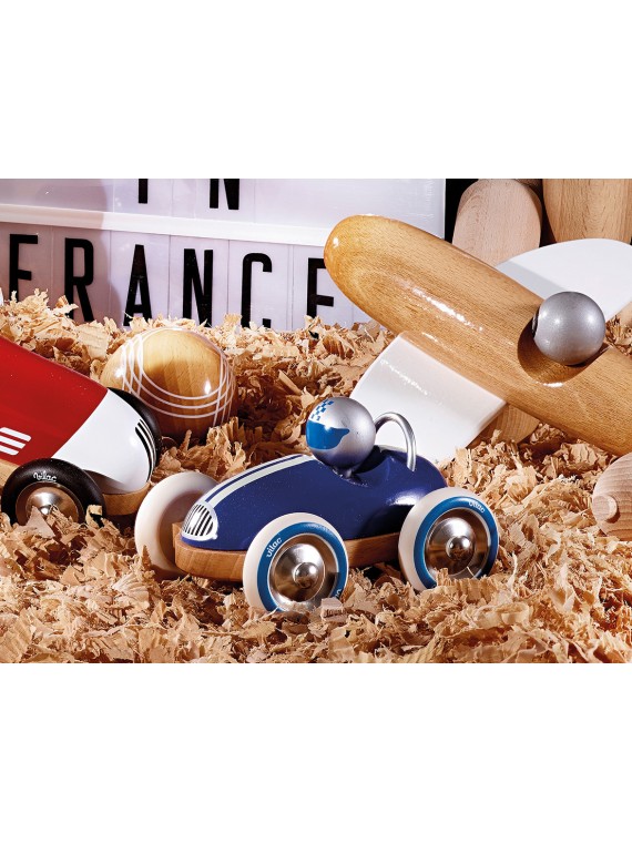 Voiture en bois, Roadster - Bleu
