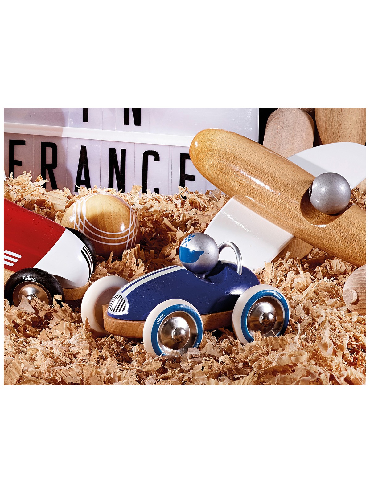 Voiture en bois, Roadster - Bleu