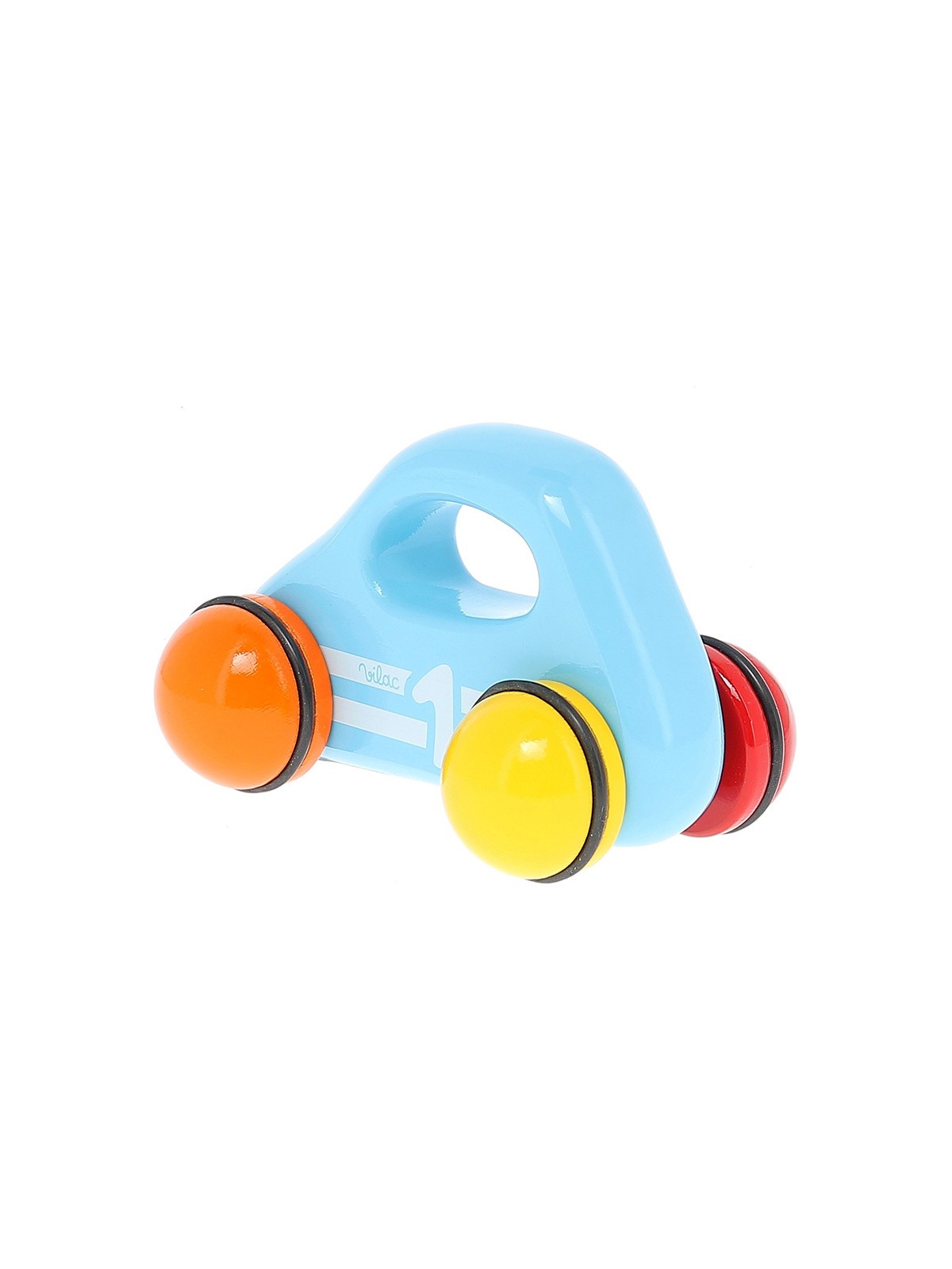 Voiture en bois, 1er âge - Modèle bleu ciel