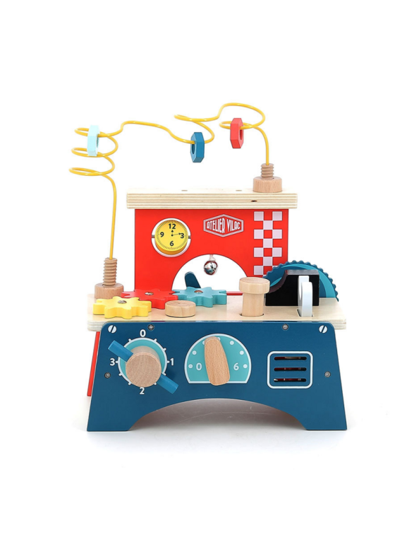 Jeu déveil en bois, Établi multi-activités