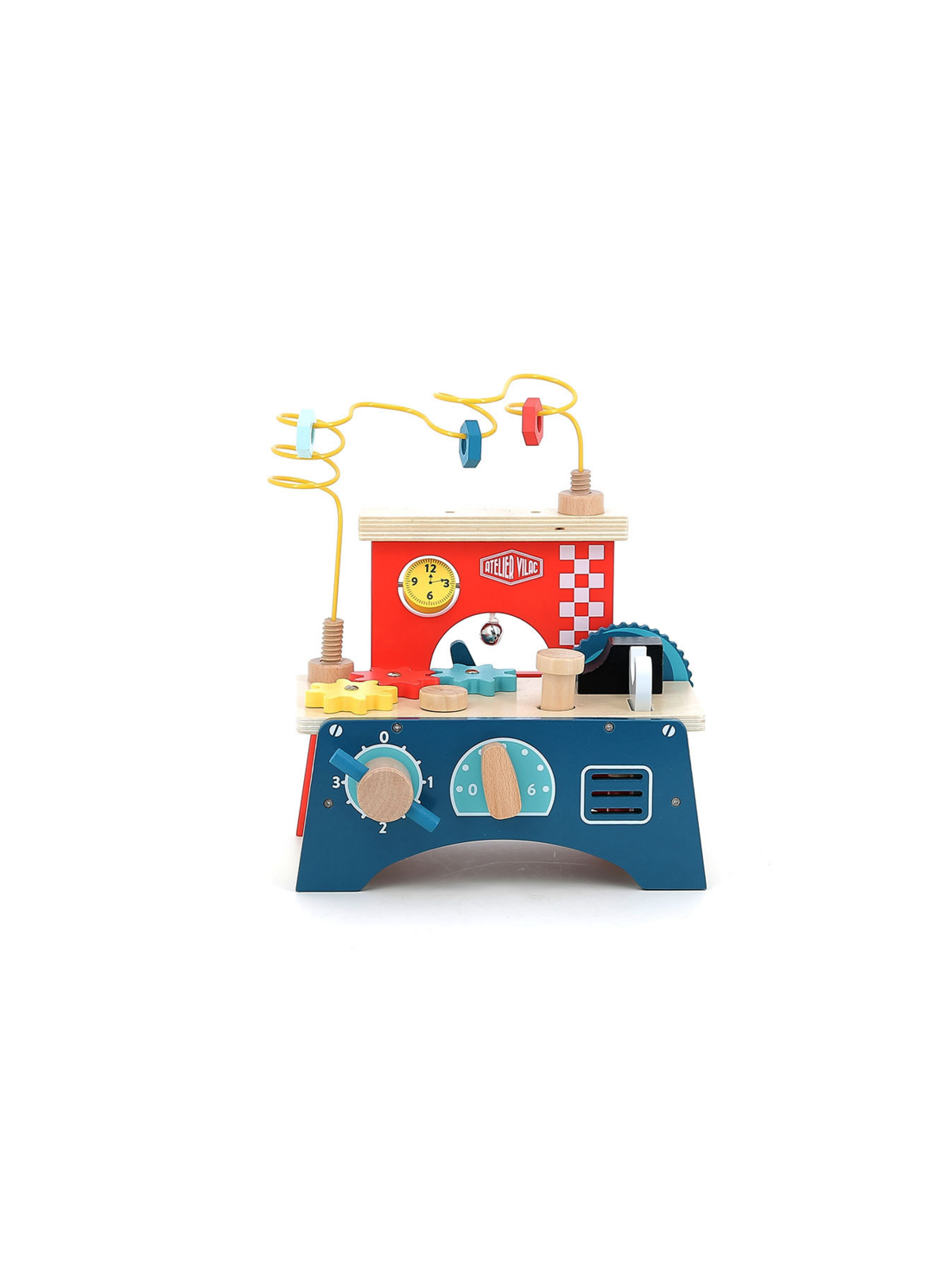 Jeu déveil en bois, Établi multi-activités