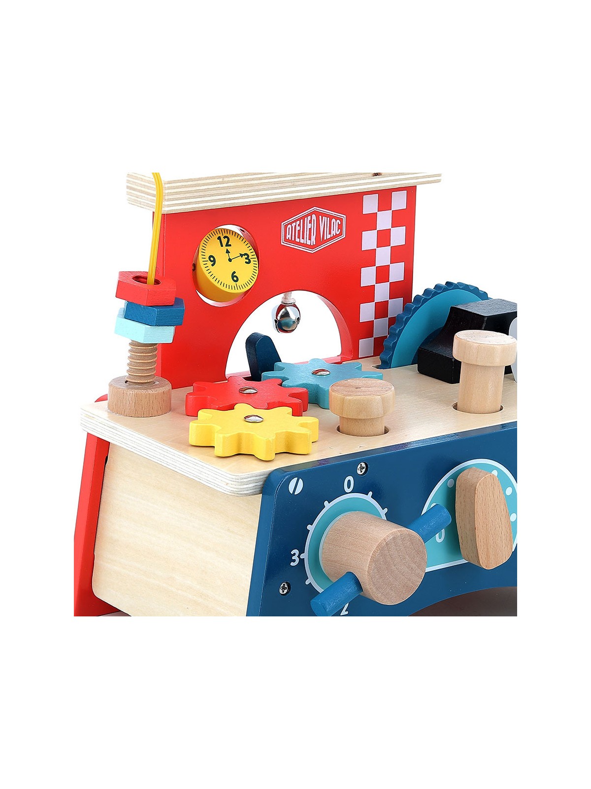 Jeu déveil en bois, Établi multi-activités