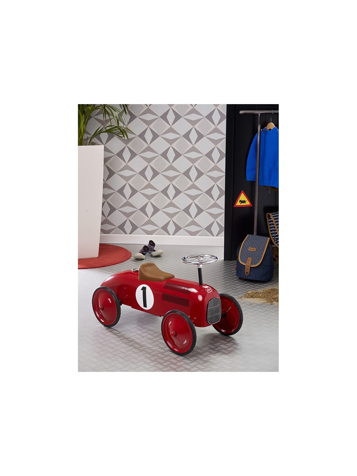 Porteur en métal, Vintage rouge