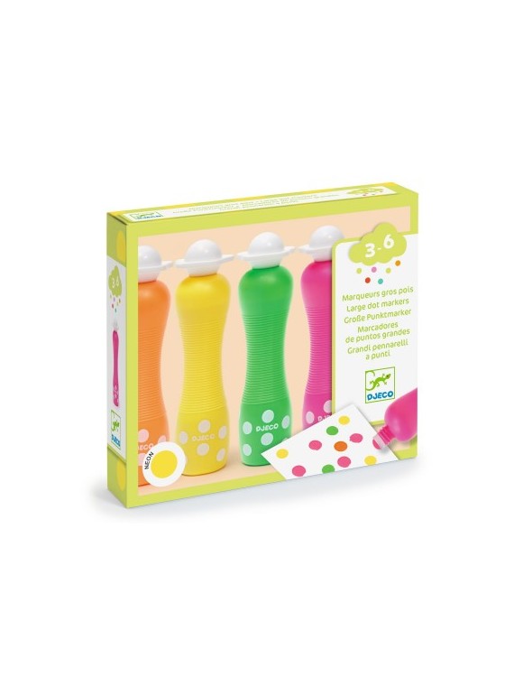 Marqueurs gros pois Neon (4 marqueurs)