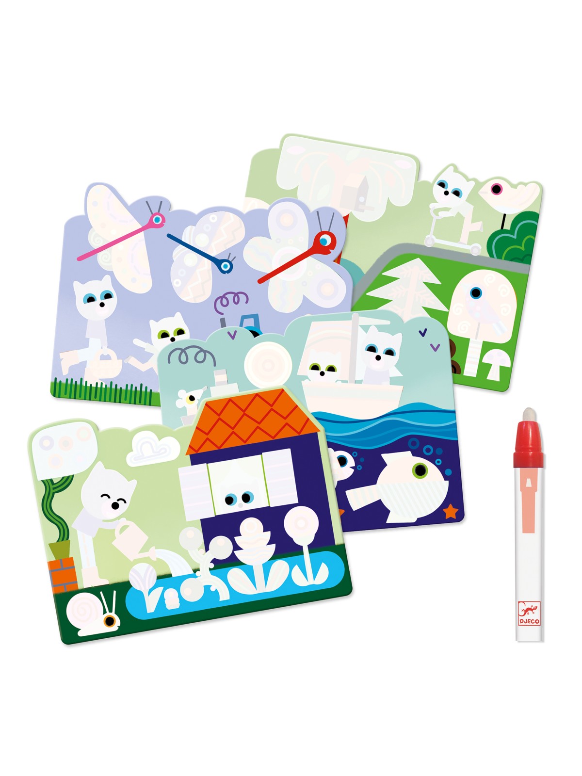 Coloriage à l'eau Caché dans le jardin