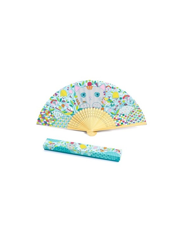 Un éventail et son étui assorti à colorier