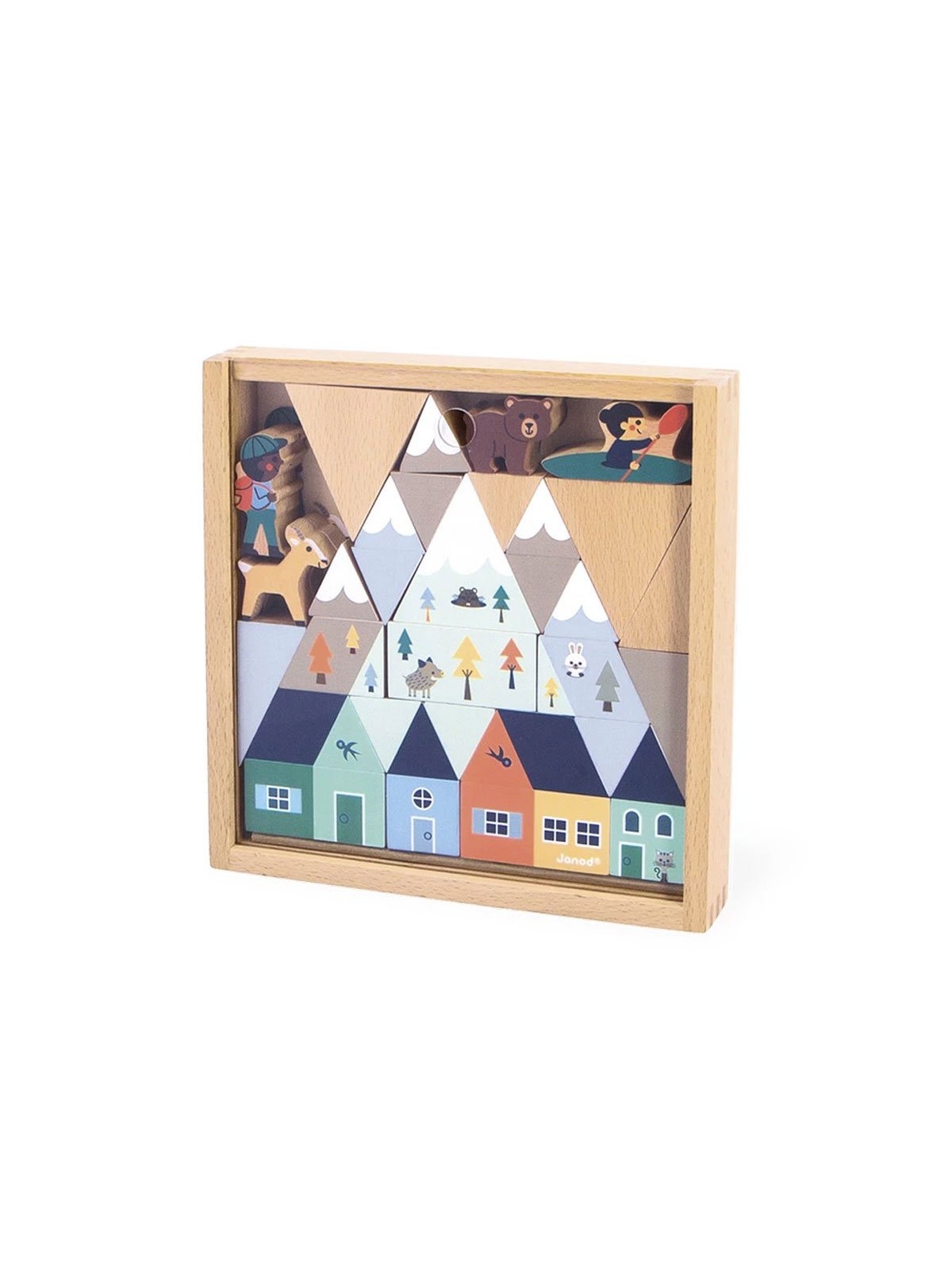 Set de 35 cubes en bois Vallée blanche - Cross Roads