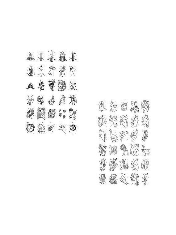 Recharge Motifs à dessiner Kidywolf - Dinosaur/Galaxy Recharge Motifs à dessiner Kidywolf - Dinosaur/Galaxy