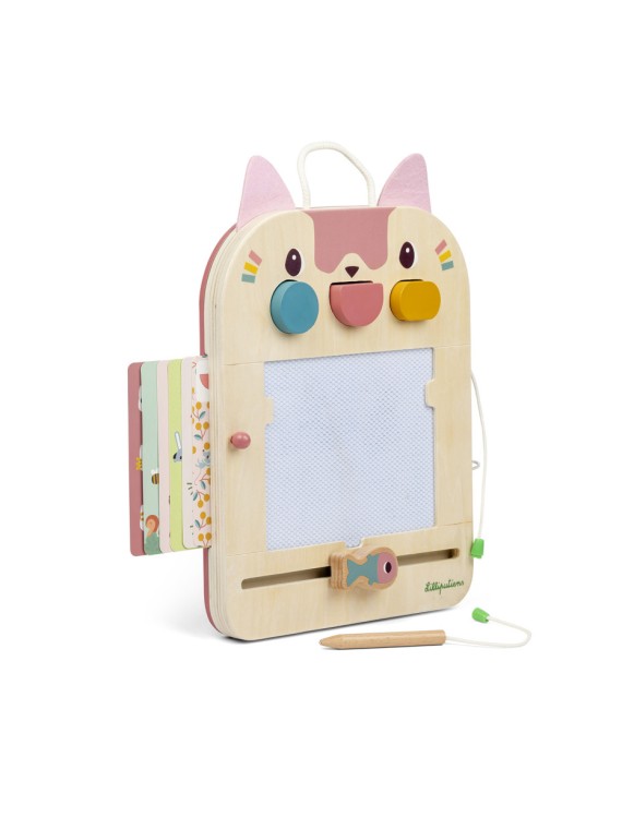 Ardoise Magique en bois Jeanne le chat