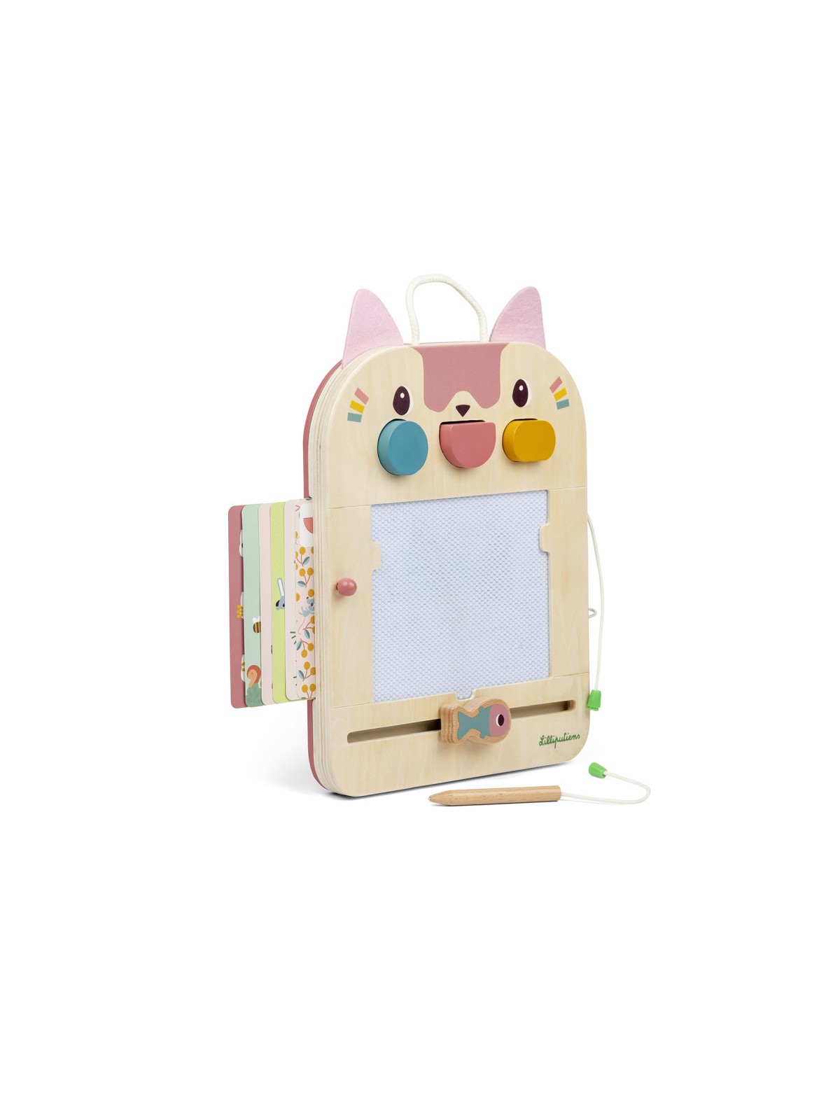 Ardoise Magique en bois Jeanne le chat