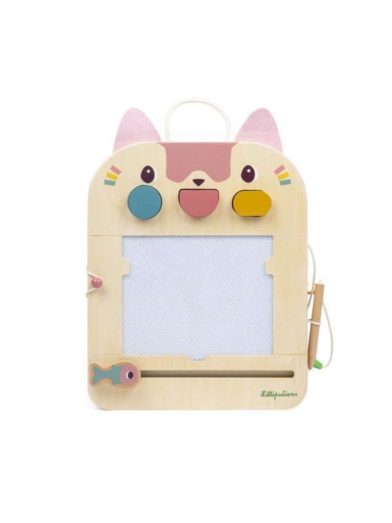 Ardoise Magique en bois Jeanne le chat