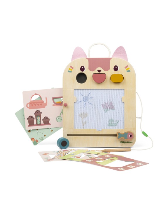 Ardoise Magique en bois Jeanne le chat