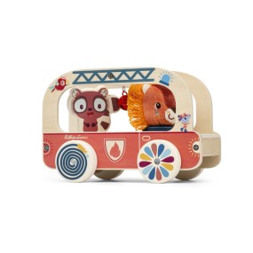 Camion de pompier en bois Jack le lion