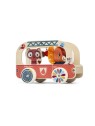 Camion de pompier en bois Jack le lion