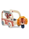 Camion de pompier en bois Jack le lion