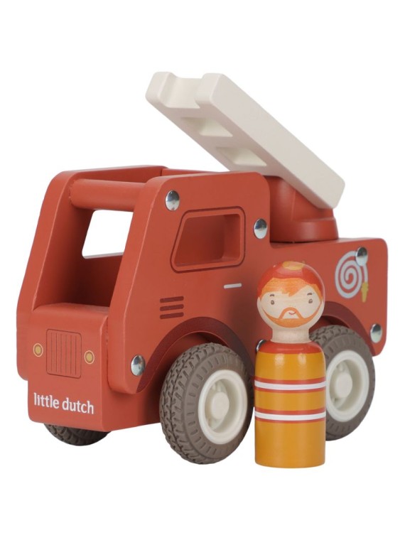 Camion de pompiers 1er âge en bois