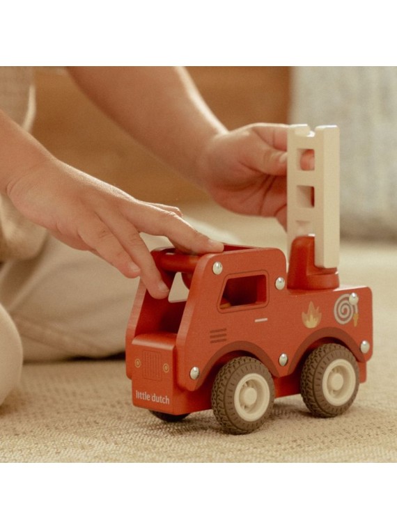 Camion de pompiers 1er âge en bois