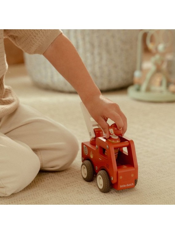 Camion de pompiers 1er âge en bois