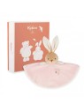 Doudou lapin rond Rose