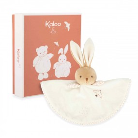 Doudou lapin rond Crème