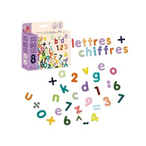 Magnets bois 80 lettres minuscules et chiffres