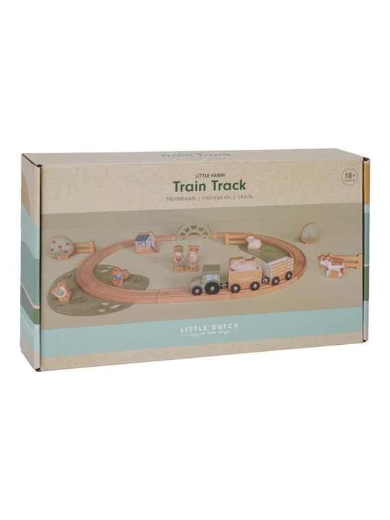 Circuit de train en bois FSC - Little Farm