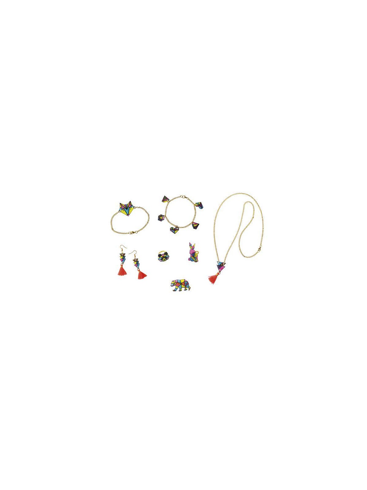 Kit Créatif - Coffret 7 Bijoux en Plastique Fou Geometrix