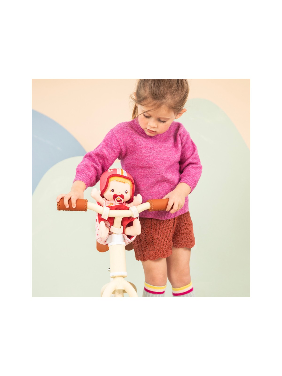 Poupée en tissu et siège vélo Lena