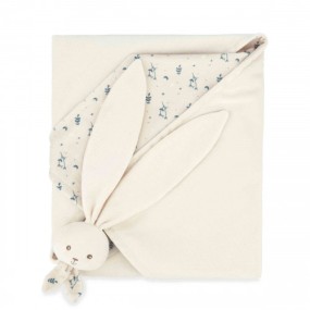 Couverture doudou lapin Crème